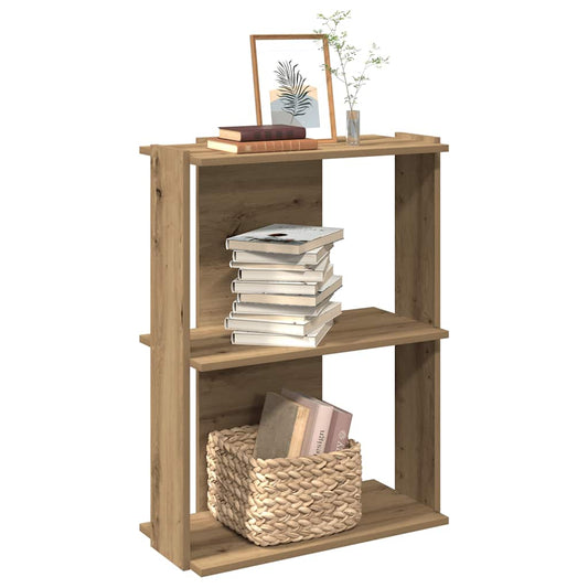 vidaXL Βιβλιοθήκη 3 επιπέδων Δρυς τεχνίτης 60x30x80 cm