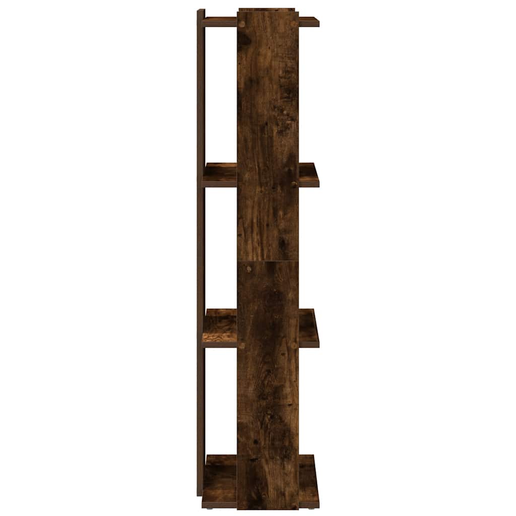 vidaXL Βιβλιοθήκη 3 Επιπέδων Καπνιστή Δρυς 60x30x120 εκ. Επεξεργ. Ξύλο