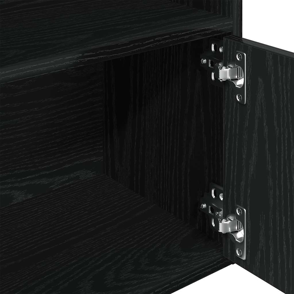 vidaXL Βιβλιοθήκη Μαύρη Δρυς 31x24x127 εκ. Κατασκευασμένο ξύλο