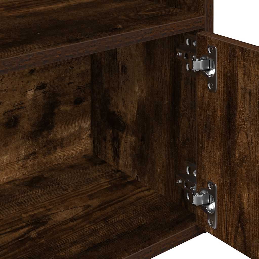 vidaXL Βιβλιοθήκη Καπνιστή Δρυς 31x24x127 εκ. από Επεξεργασμένο Ξύλο