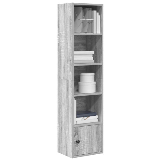 vidaXL Βιβλιοθήκη Γκρι Sonoma 31x24x127 εκ. από Επεξεργασμένο Ξύλο