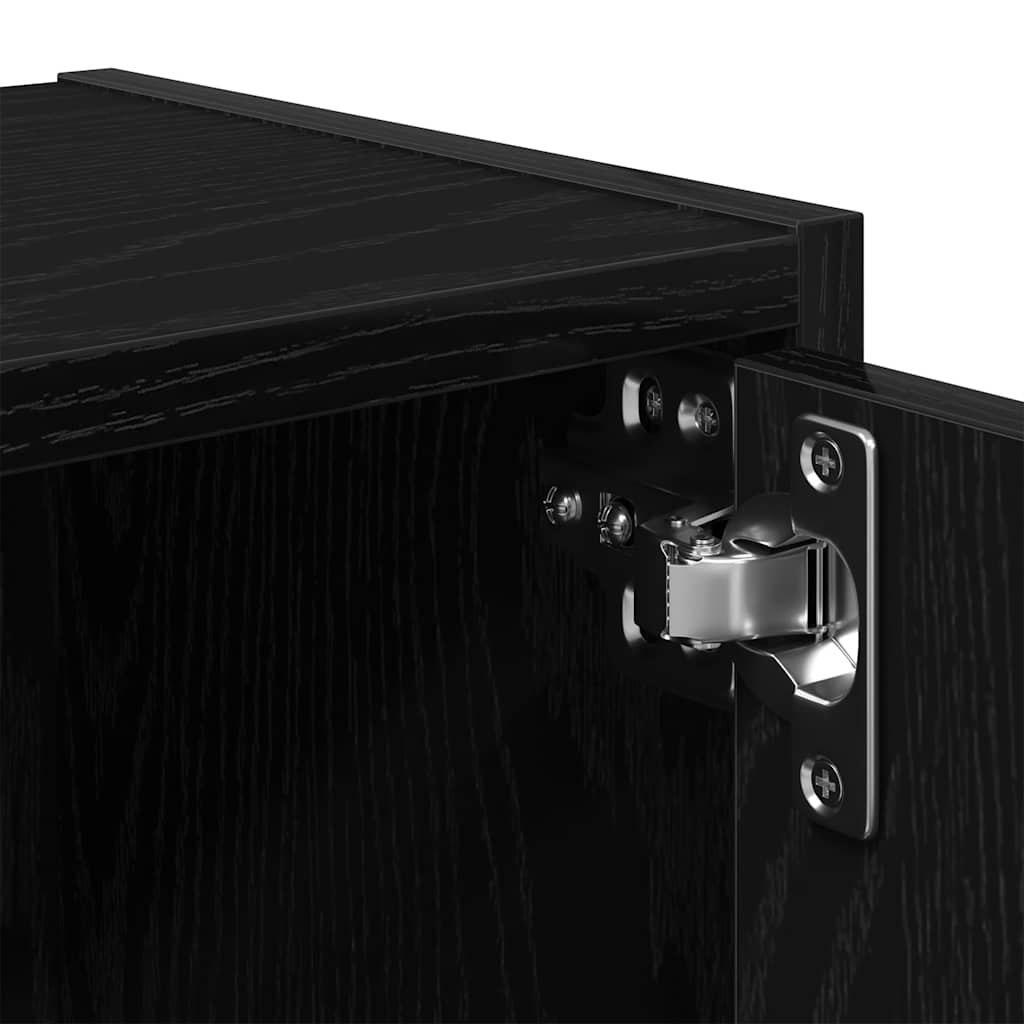 vidaXL Βιβλιοθήκη Μαύρη Δρυς 40x24x77 εκ. Κατασκευασμένο ξύλο