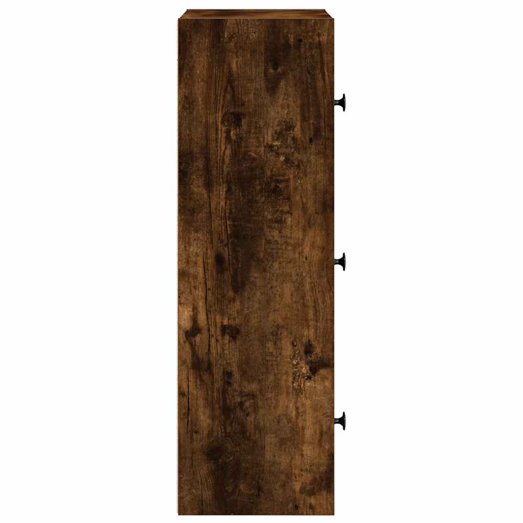 vidaXL Βιβλιοθήκη Καπνιστή Δρυς 40x24x77 εκ. από Επεξεργασμένο Ξύλο