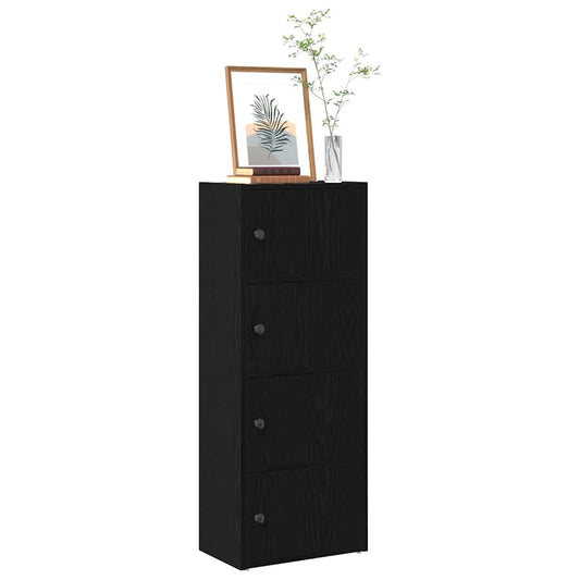vidaXL Βιβλιοθήκη Μαύρη Δρυς 40x24x102 εκ. Κατασκευασμένο ξύλο