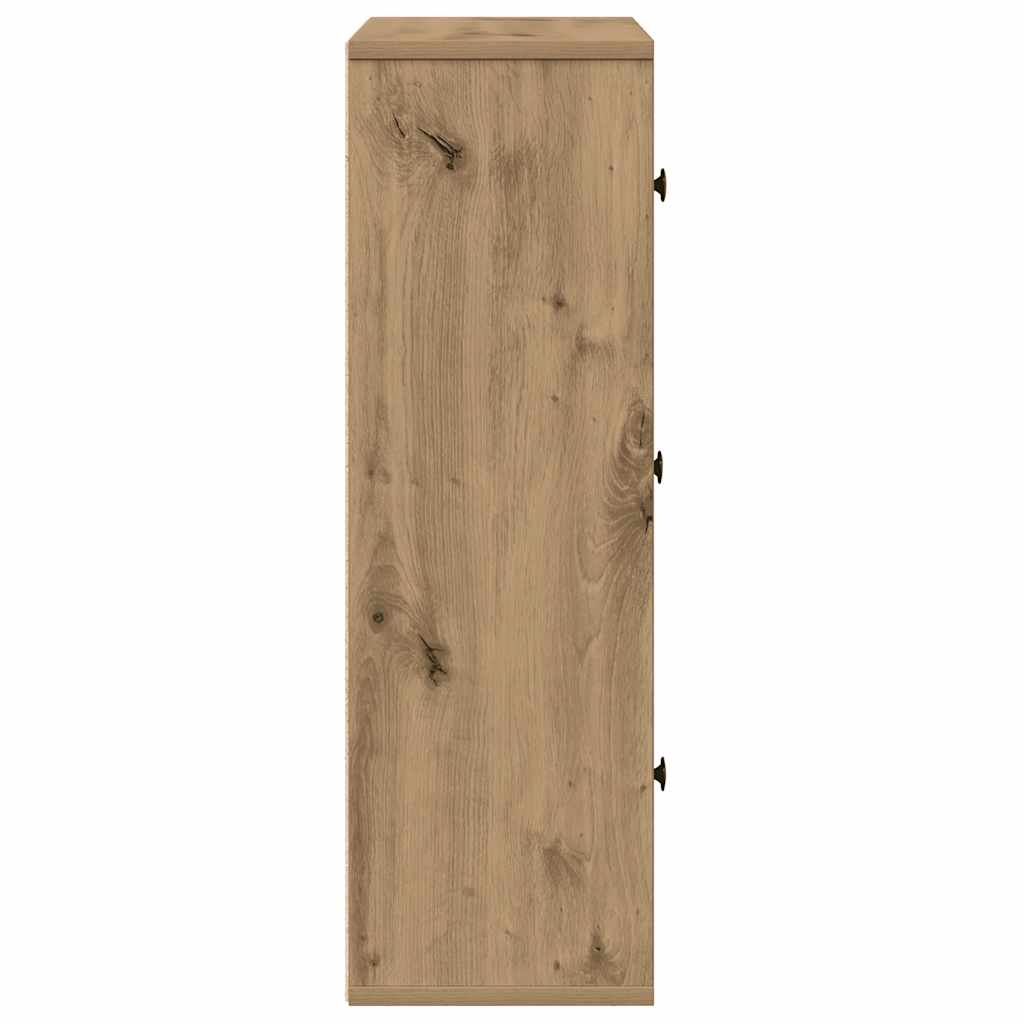 vidaXL Βιβλιοθήκη Αρτισιανή Δρυς 60x24x76,5 εκ. Επεξ. Ξύλο