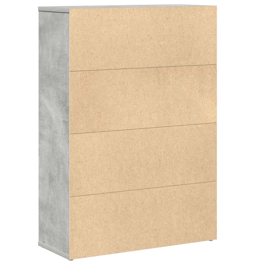 vidaXL Βιβλιοθήκη Γκρι Σκυροδέματος 60x24x85 εκ. Επεξεργ. Ξύλο