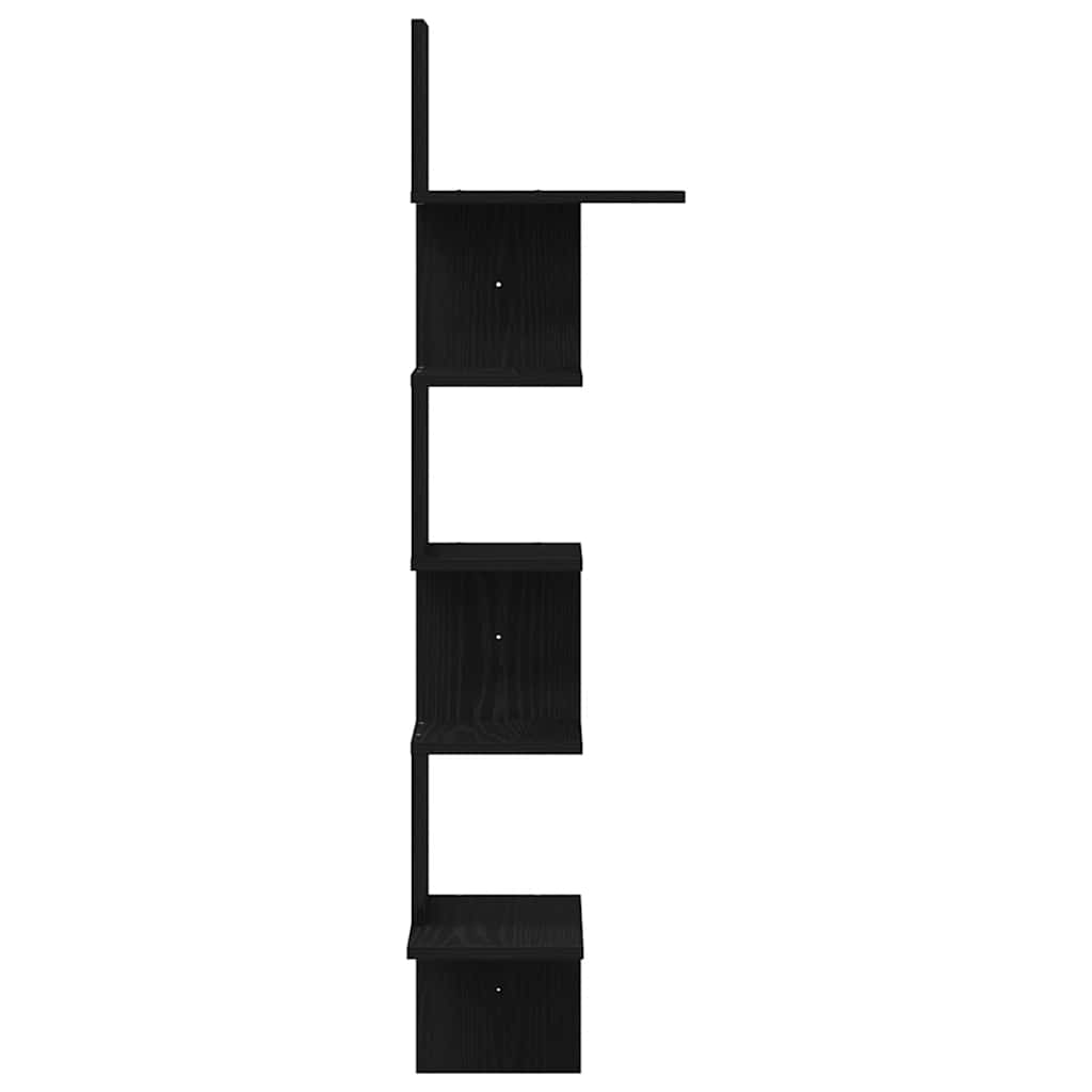 Γωνιακό ράφι τοίχου vidaXL Μαύρο 32x32x127,5 cm Κατασκευασμένο ξύλο