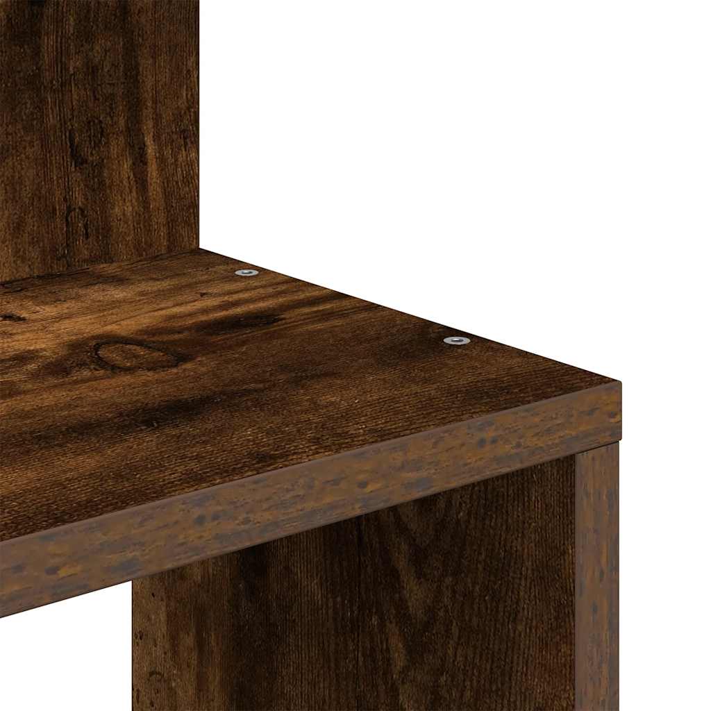 vidaXL Γωνιακή Ραφιέρα Τοίχου Καπνιστή Δρυς 32x32x127,5 εκ Επεξ. Ξύλο