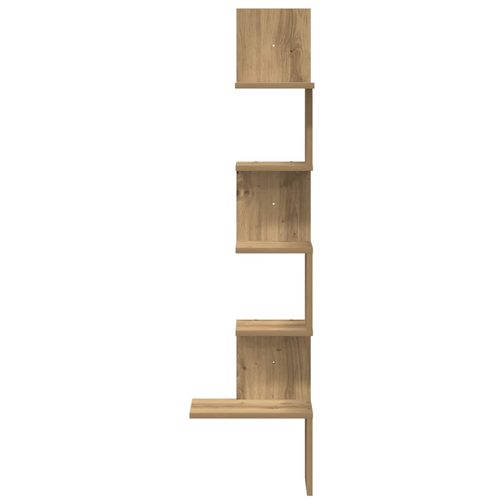 vidaXL Γωνιακό ράφι τοίχου Δρυς τεχνίτης 32x32x127,5 cm