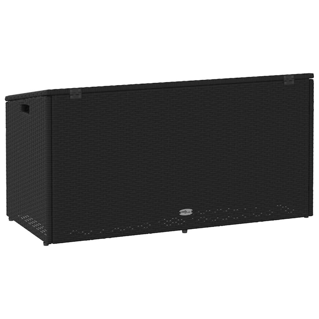 vidaXL Κήπος κουτί αποθήκευσης μαύρο 110x50x58 cm Poly Rattan