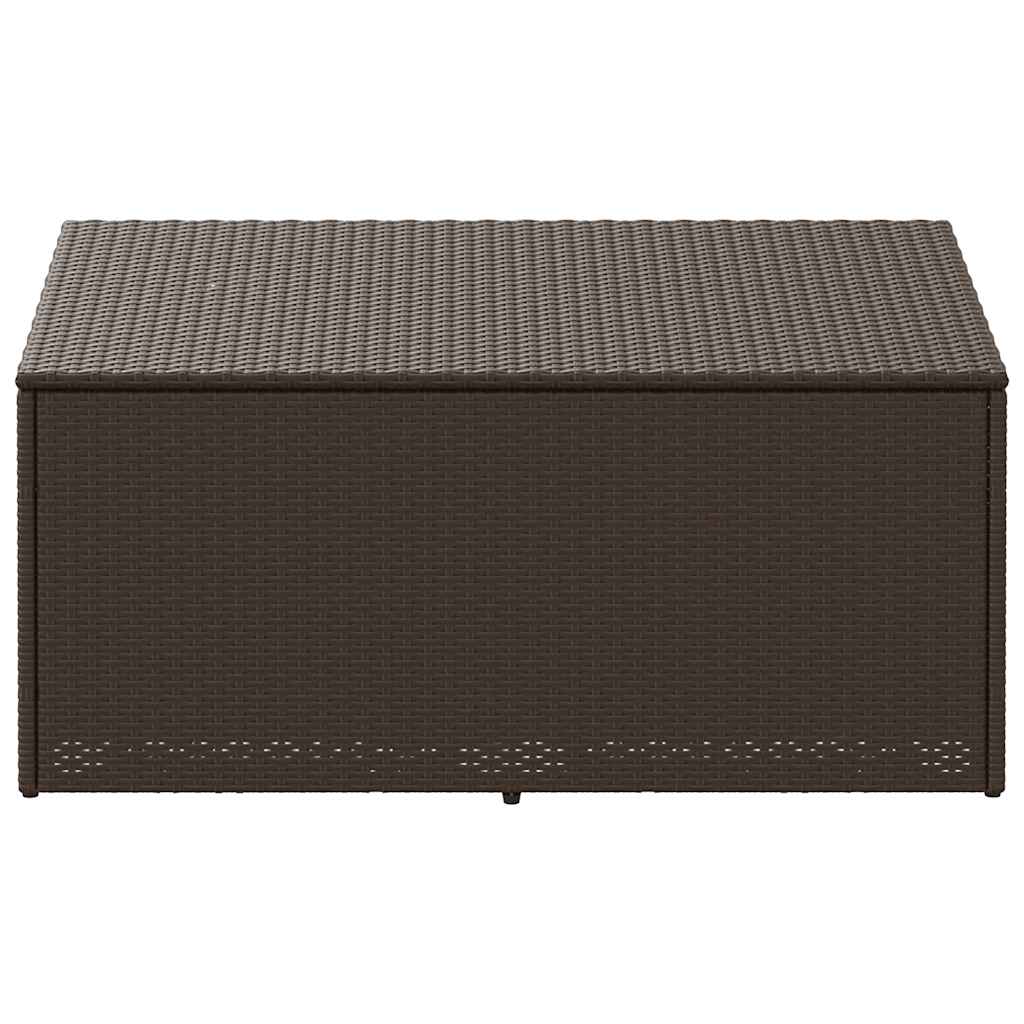 vidaXL Κήπος κουτί αποθήκευσης καφέ 110x50x58 cm Poly Rattan