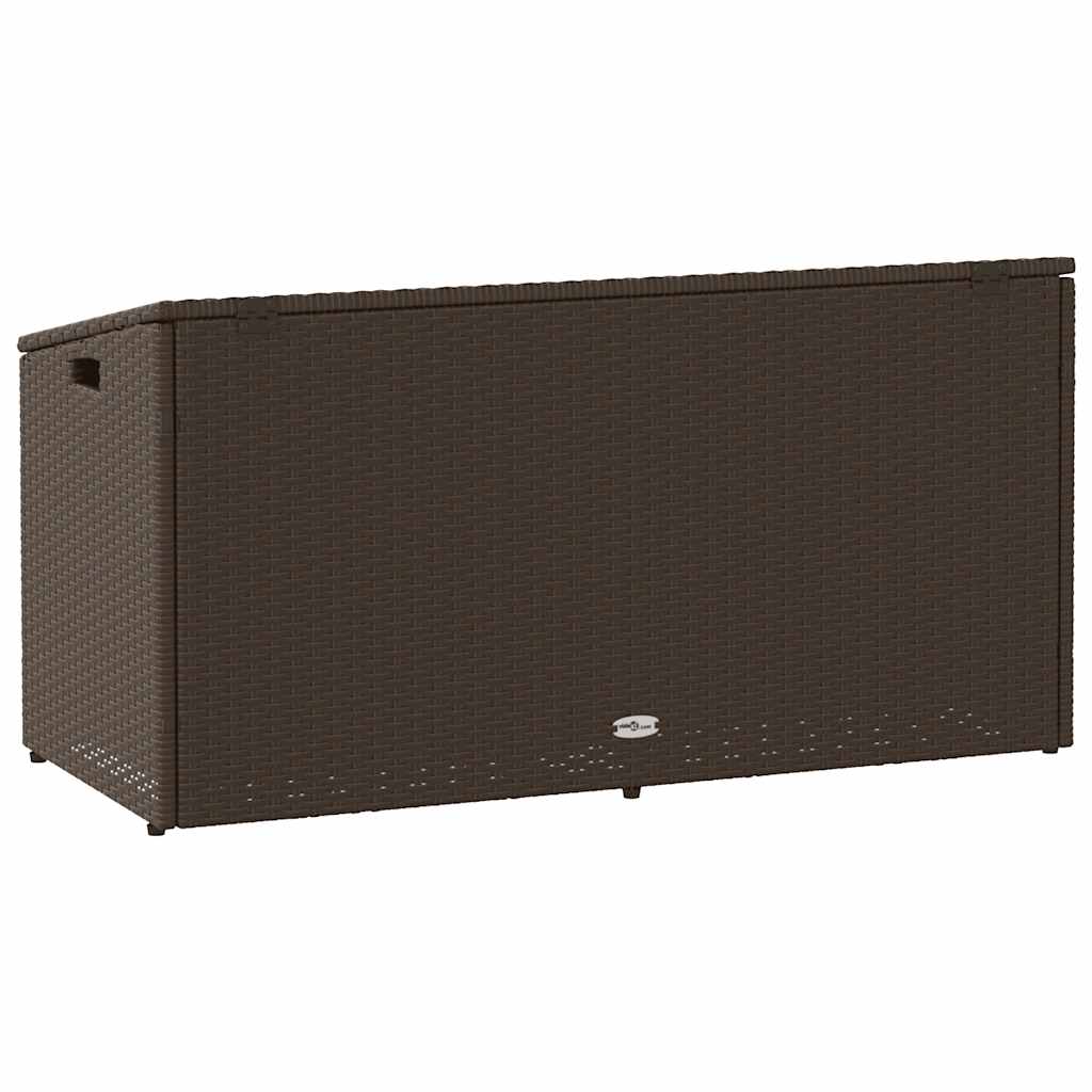 vidaXL Κήπος κουτί αποθήκευσης καφέ 110x50x58 cm Poly Rattan