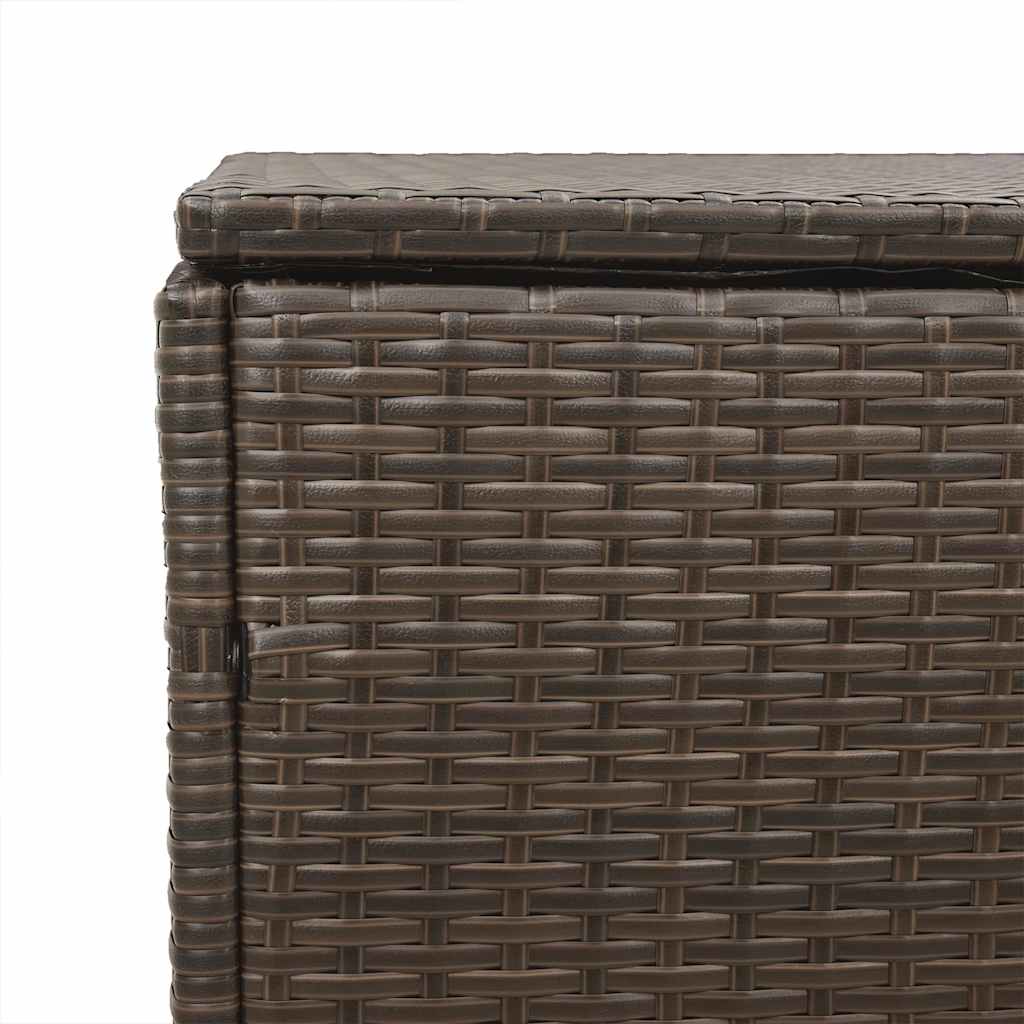 vidaXL Κήπος κουτί αποθήκευσης καφέ 110x50x58 cm Poly Rattan