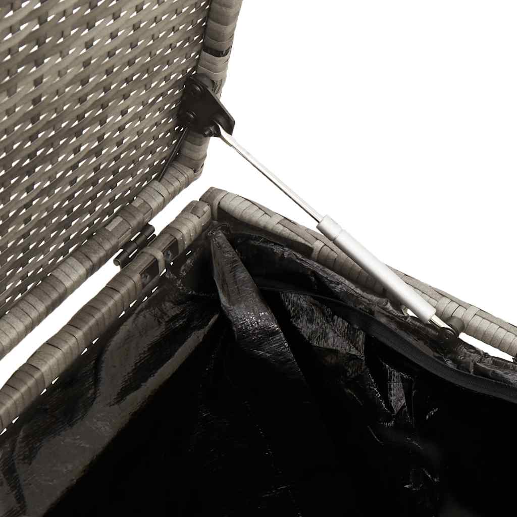 vidaXL κουτί αποθήκευσης κήπου γκρι 110x50x58 cm Poly Rattan