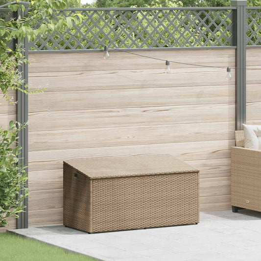 vidaXL Κουτί Αποθήκευσης Κήπου Μπεζ 110x50x58 εκ. από Συνθετικό Ρατάν