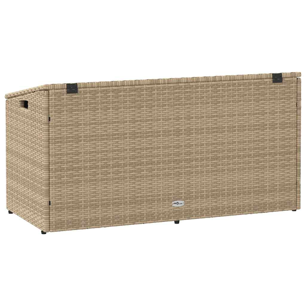 vidaXL Κουτί Αποθήκευσης Κήπου Μπεζ 110x50x58 εκ. από Συνθετικό Ρατάν