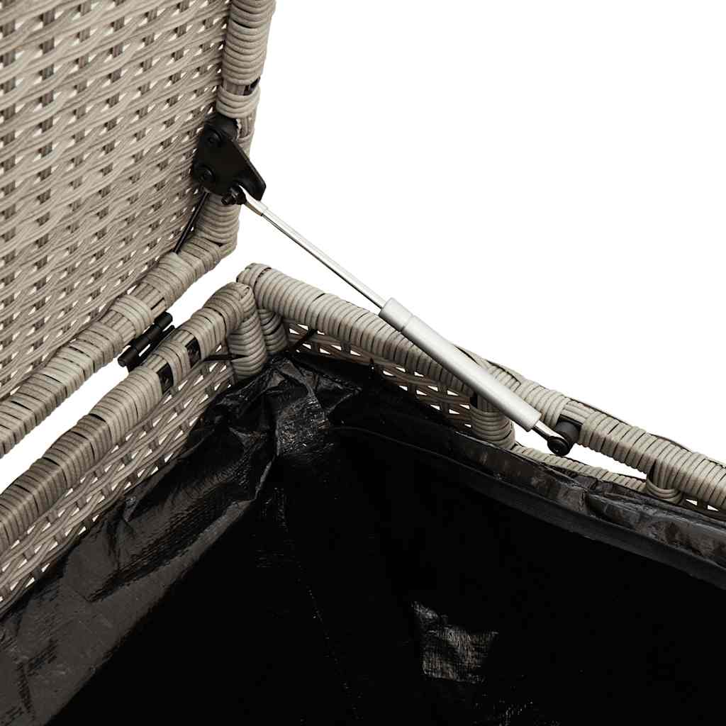 vidaXL κουτί αποθήκευσης κήπου ανοιχτό γκρι 110x50x58 cm Poly Rattan