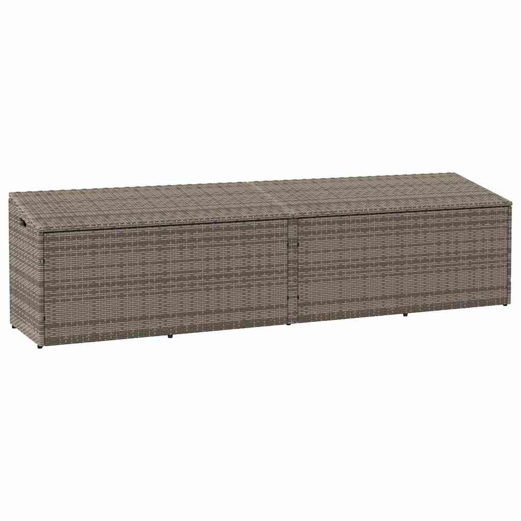 vidaXL Κουτί Αποθήκευσης Κήπου Γκρι 220 x 50 x 58 εκ. από Συνθετικό Ρατάν