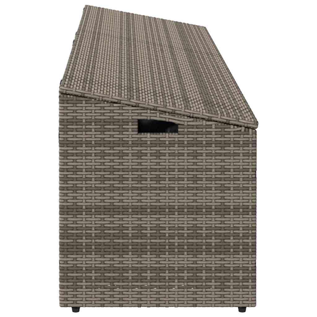 vidaXL Κουτί Αποθήκευσης Κήπου Γκρι 220 x 50 x 58 εκ. από Συνθετικό Ρατάν