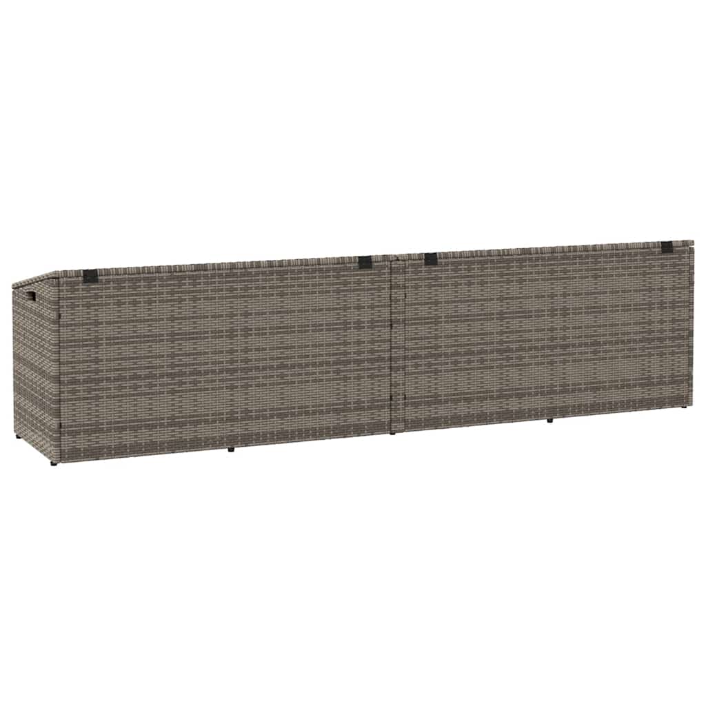 vidaXL Κουτί Αποθήκευσης Κήπου Γκρι 220 x 50 x 58 εκ. από Συνθετικό Ρατάν
