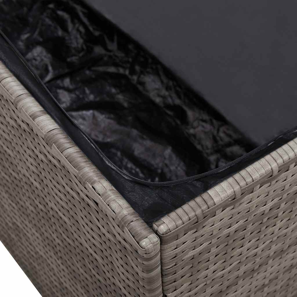 vidaXL Κουτί Αποθήκευσης Κήπου Γκρι 220 x 50 x 58 εκ. από Συνθετικό Ρατάν