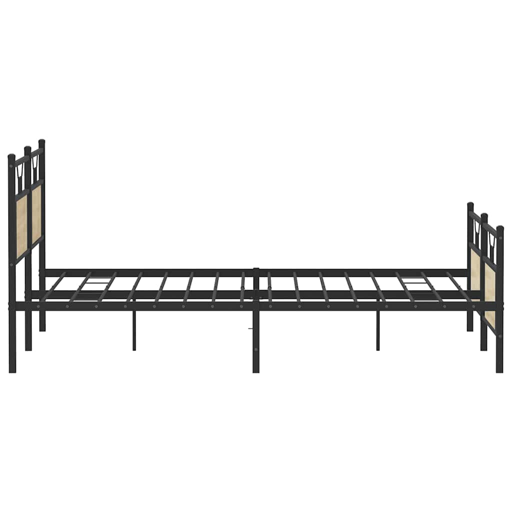 vidaXL Σκελετός Κρεβ. Χωρίς Στρώμα Sonoma Δρυς 160x200 εκ. Μεταλλικό