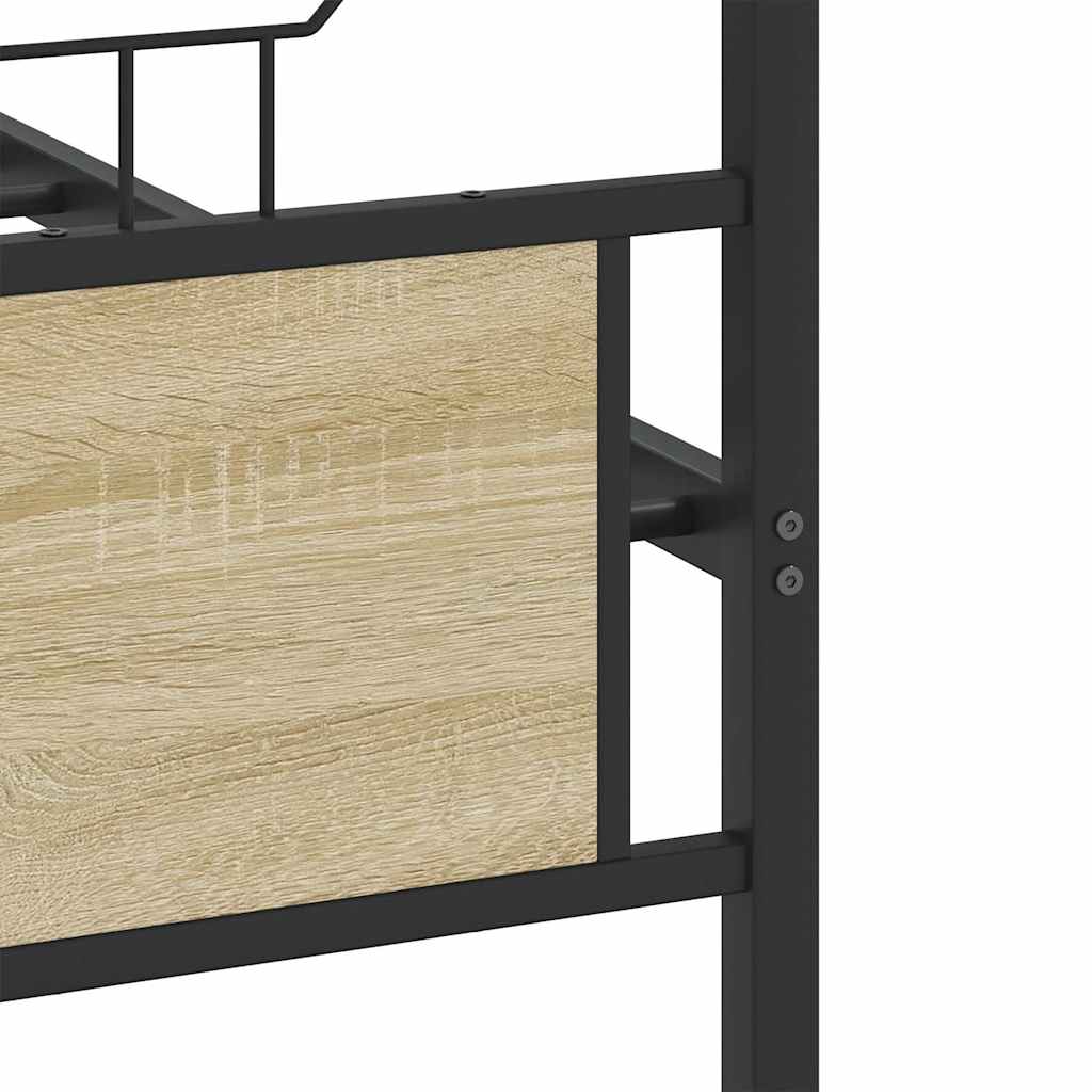 vidaXL Σκελετός Κρεβ. Χωρίς Στρώμα Sonoma Δρυς 160x200 εκ. Μεταλλικό