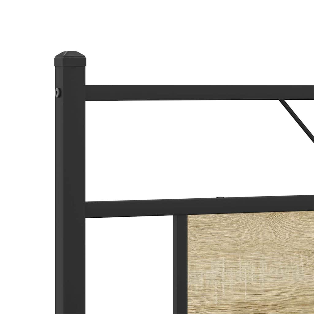 vidaXL Σκελετός Κρεβ. Χωρίς Στρώμα Sonoma Δρυς 180x200 εκ. Μεταλλικό