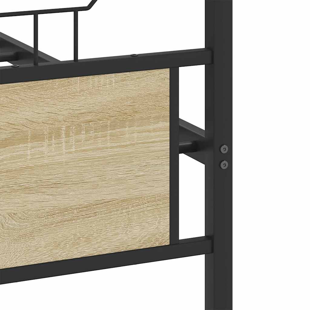 vidaXL Σκελετός Κρεβ. Χωρίς Στρώμα Sonoma Δρυς 180x200 εκ. Μεταλλικό