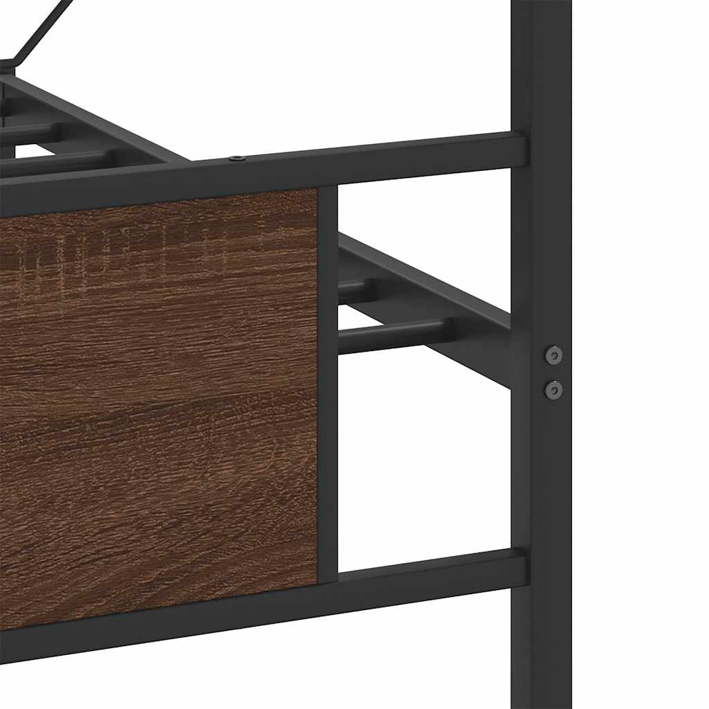 vidaXL Σκελετός Κρεβ. Χωρίς Στρώμα Καφέ Δρυς 160x200 εκ. Μεταλλικό