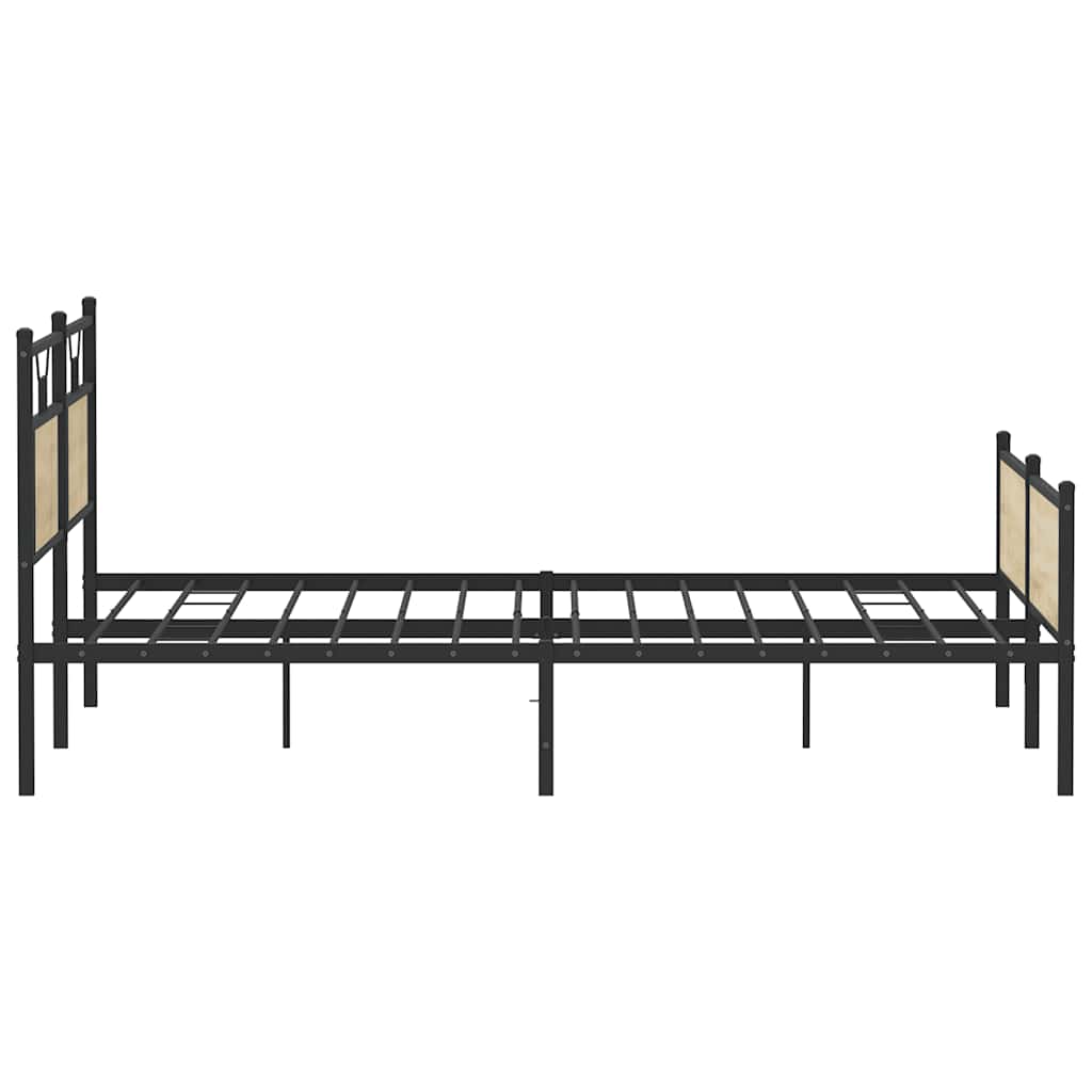vidaXL Σκελετός Κρεβ. Χωρίς Στρώμα Sonoma Δρυς 180x200 εκ. Μεταλλικό