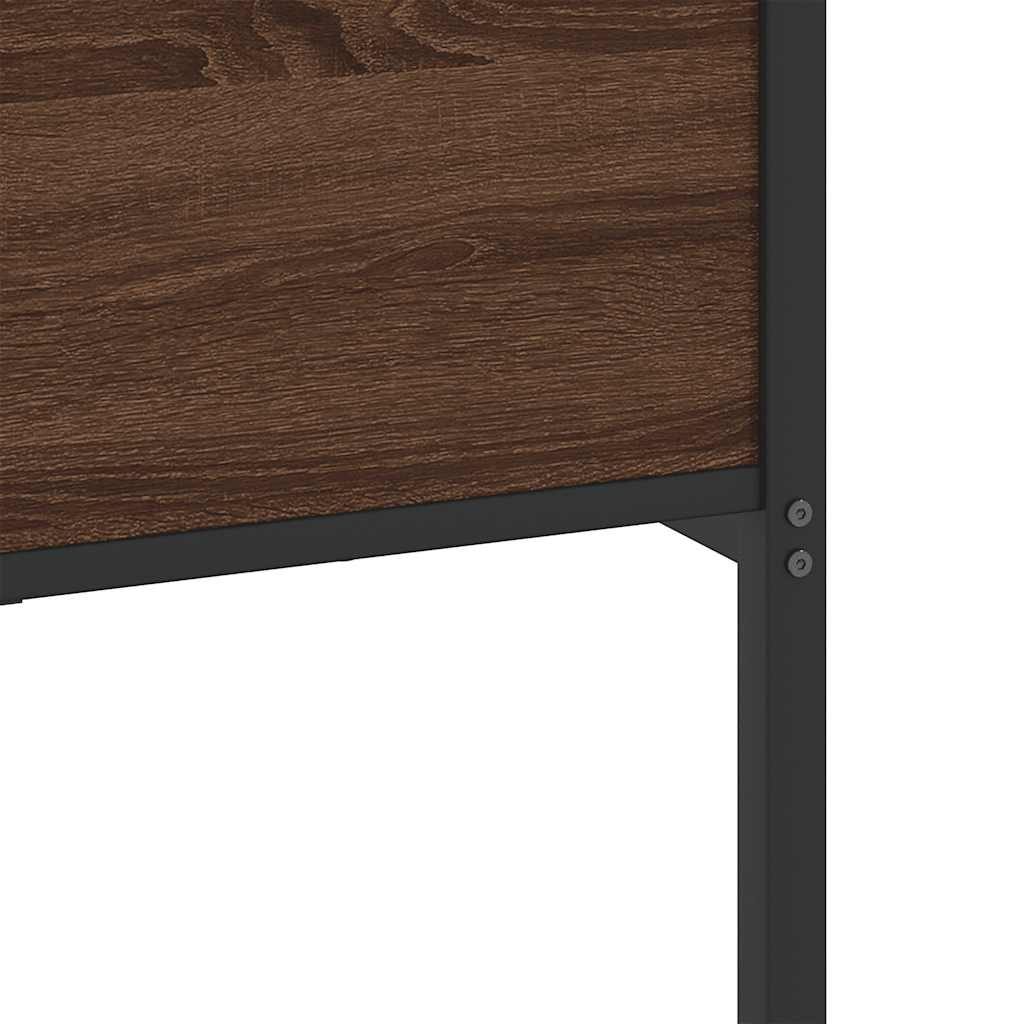 vidaXL Σκελετός Κρεβ. Χωρίς Στρώμα Καφέ Δρυς 160x200 εκ. Μεταλλικό