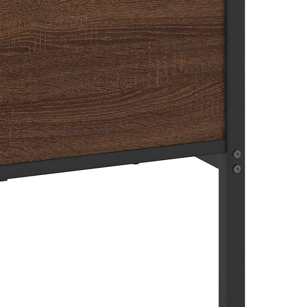 vidaXL Σκελετός Κρεβ. Χωρίς Στρώμα Καφέ Δρυς 193x201 εκ. Μεταλλικό