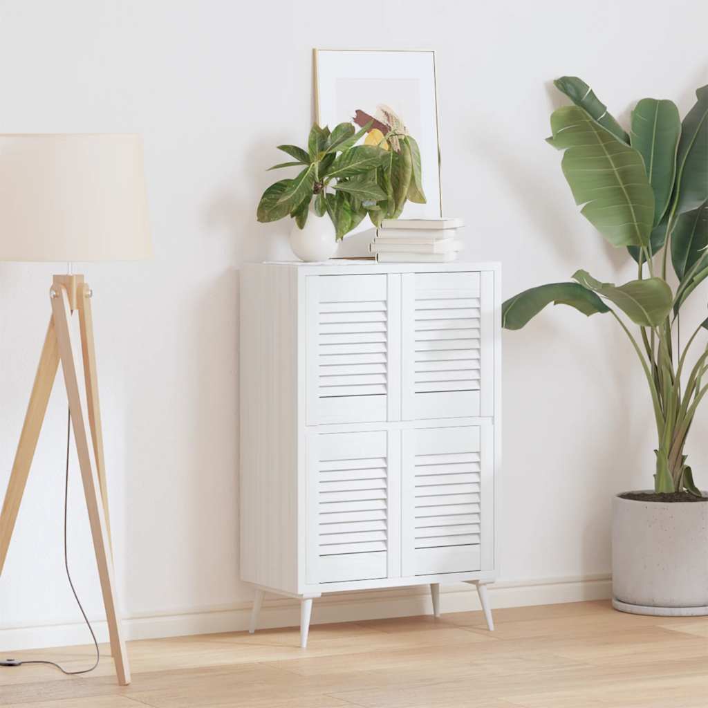 vidaXL Πόρτες ντουλαπιών Louvred Design 4 τεμάχια Λευκό 39,5x29,5 cm