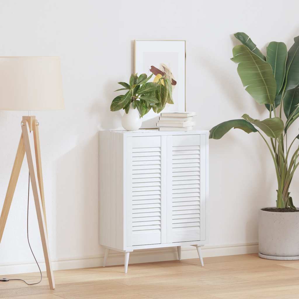 vidaXL Πόρτες ντουλαπιών Louvred Design 2 τεμάχια Λευκό 69x29,5 cm