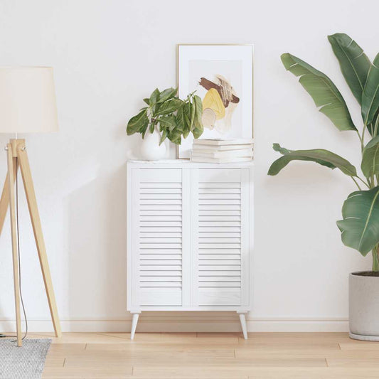 vidaXL Πόρτες ντουλαπιών Louvred Design 2 τεμάχια Λευκό 69x29,5 cm