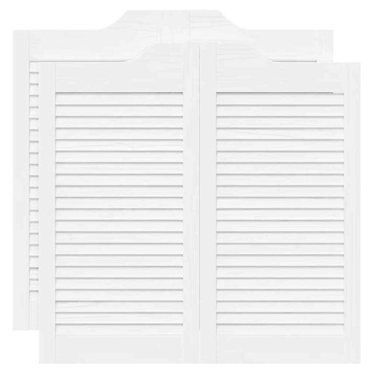 vidaXL Ανοιγόμενες πόρτες Louvred Design 2 ζευγών Λευκό 80x80 cm