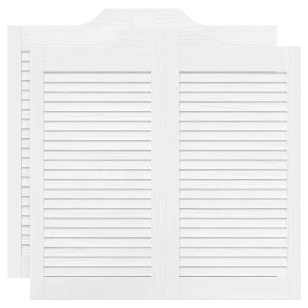 vidaXL Ανοιγόμενες πόρτες Louvred Design 2 ζευγών Λευκό 90x80 cm