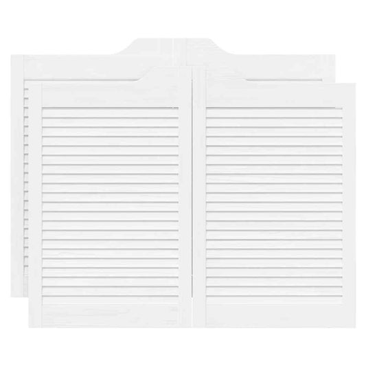 vidaXL Swing Doors Louvred Design 2 ζευγών Λευκό 80x100 cm