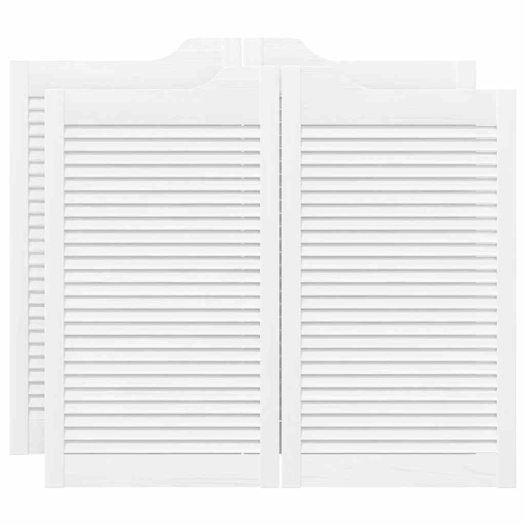 vidaXL Ανοιγόμενες πόρτες Louvred Design 2 ζευγών Λευκό 90x100 cm