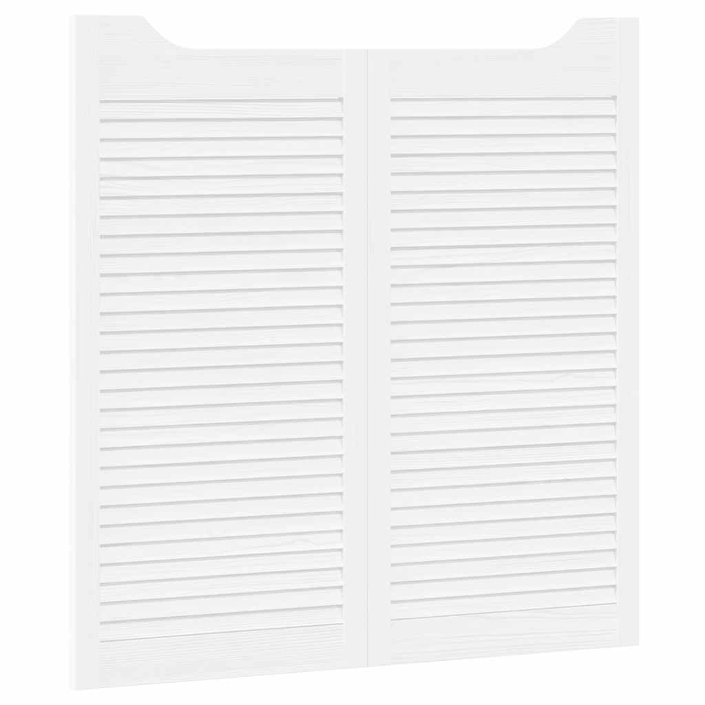 vidaXL Swing Doors Louvred Design 2 ζευγών Λευκό 100x100 cm