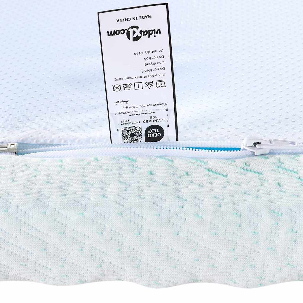 vidaXL Στρώμα επικάλυψης Λευκό και Πράσινο 70 x 200 cm Υφασμα Jacquard