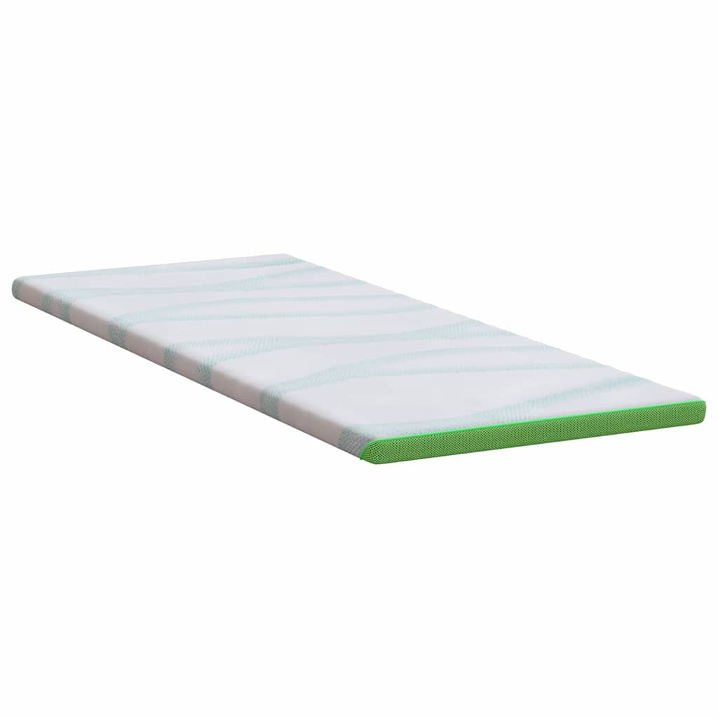 vidaXL Στρώμα επικάλυψης Λευκό και Πράσινο 70 x 200 cm Υφασμα Jacquard
