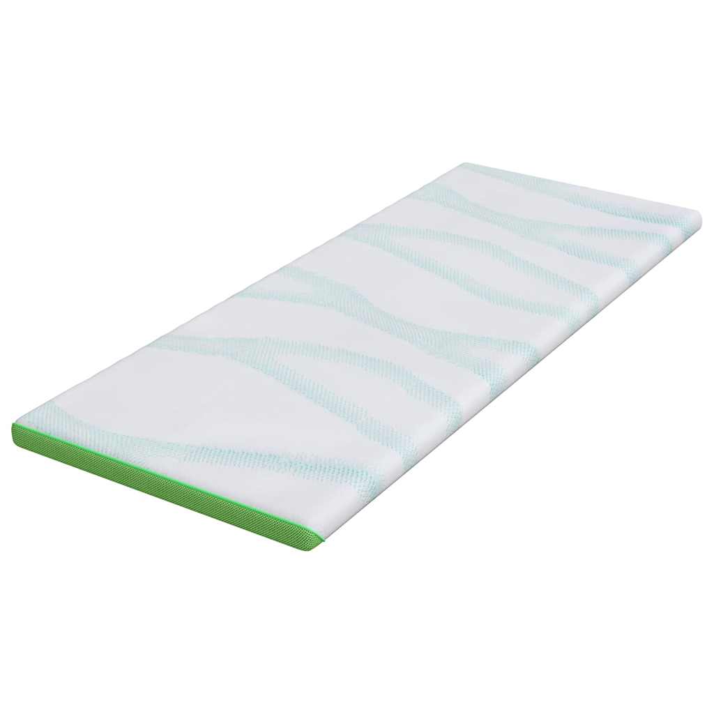 vidaXL Στρώμα επικάλυψης Λευκό και Πράσινο 80 x 200 cm Υφασμα Jacquard