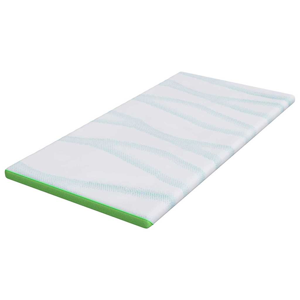 vidaXL Στρώμα επικάλυψης Λευκό και Πράσινο 90 x 190 cm Υφασμα Jacquard