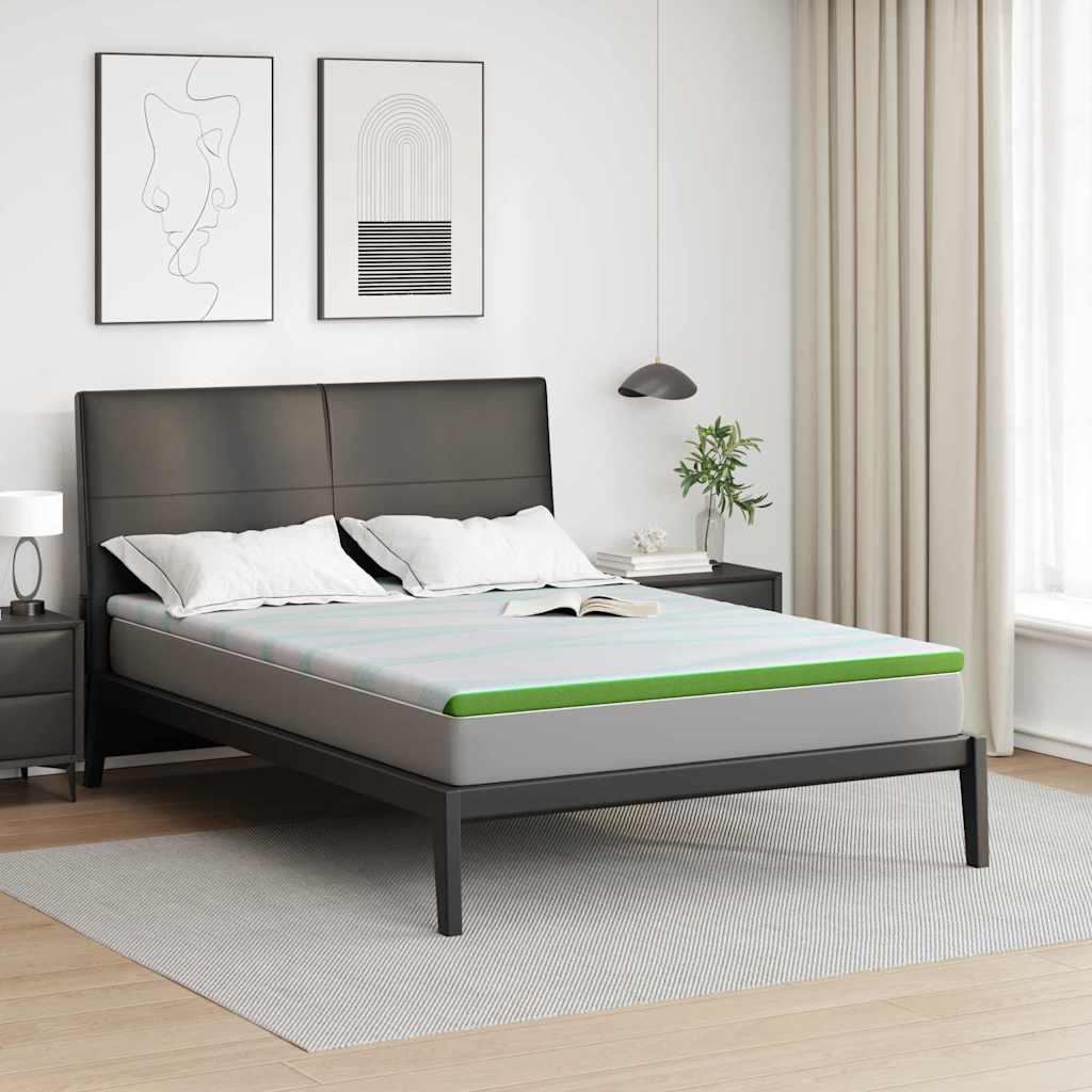 vidaXL Στρώμα επικάλυψης Λευκό και Πράσινο 140 x 200 cm