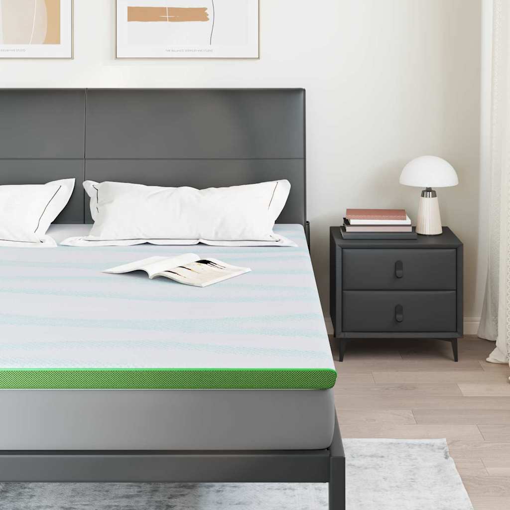 vidaXL Στρώμα επικάλυψης Λευκό και Πράσινο 200 x 200 cm