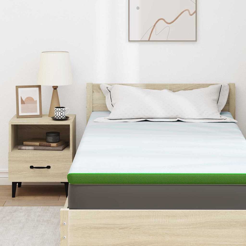 vidaXL Στρώμα επικάλυψης Λευκό και Πράσινο 120 x 200 cm