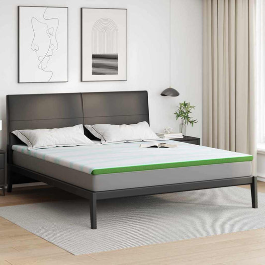vidaXL Στρώμα επικάλυψης Λευκό και Πράσινο 200 x 200 cm