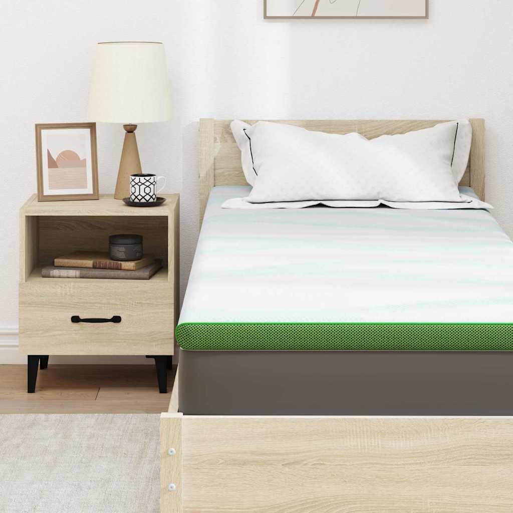 vidaXL Στρώμα επικάλυψης Λευκό και Πράσινο 80 x 200 cm Υφασμα Jacquard